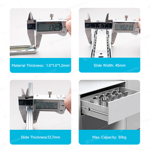 Cho Topcent Tùy Chỉnh 450Mm Đầy Đủ Mở Rộng Ngăn Kéo Đường Sắt Màu Đen Trắng Kính Thiên Văn Kênh Runner Trượt Cho Tủ Bếp Phòng Tập Thể Dục - Product Image 5