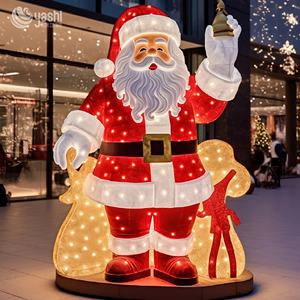 Lanterne a Tema Natalizio con Babbo Natale Luci a LED Decorative per Esterni e Centri Commerciali - Product Image 5