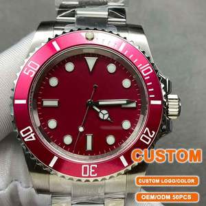 Relojes Automáticos Mecánicos Rojos Personalizados de la Mejor Calidad al por Mayor para Hombre, Correa de Acero Inoxidable, Reloj de Pulsera de Lujo - Product Image 1