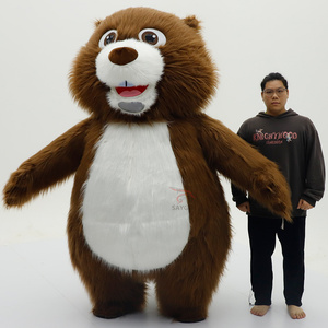 Costumes <span class=keywords><strong>de</strong></span> mascotte <span class=keywords><strong>de</strong></span> <span class=keywords><strong>castor</strong></span> marron à longue fourrure moelleuse, style anime, pour fêtes et danses, 2,2 m, pour cosplay d'animal <span class=keywords><strong>de</strong></span> rivière, vêtements gonflables - Product Image 6