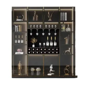 خزانة وخزانة النبيذ المتكاملة من الفولاذ المقاوم للصدأ مناسبة للمطبخ المنزلي / غرفة المعيشة / غرفة الطعام وعرض أدوات المطبخ