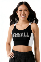 Camisetas y Tops Personalizados con Pedrería, Ropa Negra y Blanca con Diseño Personalizado, Ropa Brillante para Prácticas de Animadoras, Pantalones Cortos, 2 Conjuntos, Uniformes