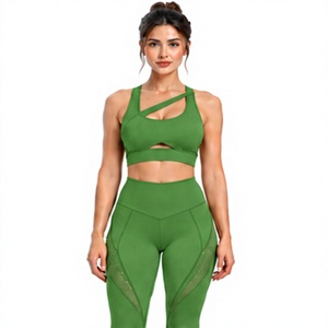 Women <b>Yoga</b> Set Cross Back Sports Bra High Waist Leggings Two Piece Seamless Stretch Workout Suit Gym Fitness <b>Pilates</b> <b>Yoga</b> Active - Product Image 1