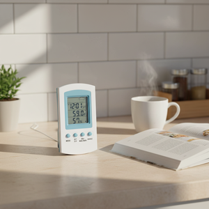 CHINCAN SH-122 <strong>Digital</strong> <strong>Thermometer</strong> (INDOOR OUTDOOR THERMO HYGROMETER WITH CLOCK WEATHER <strong>Temperature</strong> Humidity <strong>Alarm</strong>) - Product Image 4
