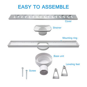 Panneau SS avec sortie horizontale ABS <span class=keywords><strong>Siphon</strong></span> rotatif Sortie DN50 Drain de sol de <span class=keywords><strong>douche</strong></span> linéaire en plastique - Product Image 4