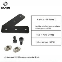 Plaque de renforcement d'angle latérale en aluminium de haute qualité et durable, profil 2020/45/135 degrés