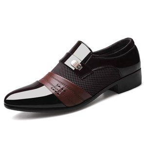 <b>Plus</b> <b>Size</b> Men's Formal Leather Shoes, Black Business Casual British Style, Breathable Mesh Footwear for Summer Wholesale - Product Image 5
