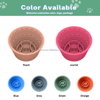 Gamelle anti-glouton pour chien en forme de baril, en silicone, 2-en-1, avec tapis de léchage pour friandises