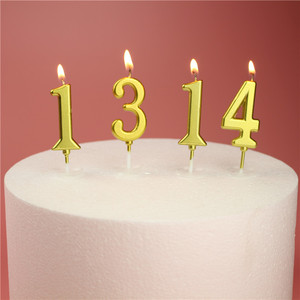 Velas Digitales Doradas del 0 al 9, Velas de Cumpleaños Creativas sin Humo, Caja de PVC, Números de Cera de Parafina - Product Image 5