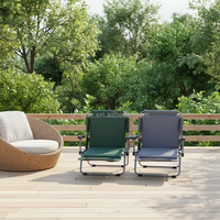 Fauteuil pliant de sol Lazy Boy en acier inoxydable, design moderne, durable, en tissu Oxford 600D imprimé UV, mobilier de loisirs extérieur pour hôtel
