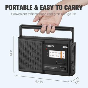 <span class=keywords><strong>Radio</strong></span> <span class=keywords><strong>Analogica</strong></span> Portatile PRUNUS AM <span class=keywords><strong>FM</strong></span> con Chip PVC, Alimentazione a Batteria e Presa AC, Ricezione Eccellente, <span class=keywords><strong>Radio</strong></span> <span class=keywords><strong>Analogica</strong></span> a Batterie D - Product Image 5