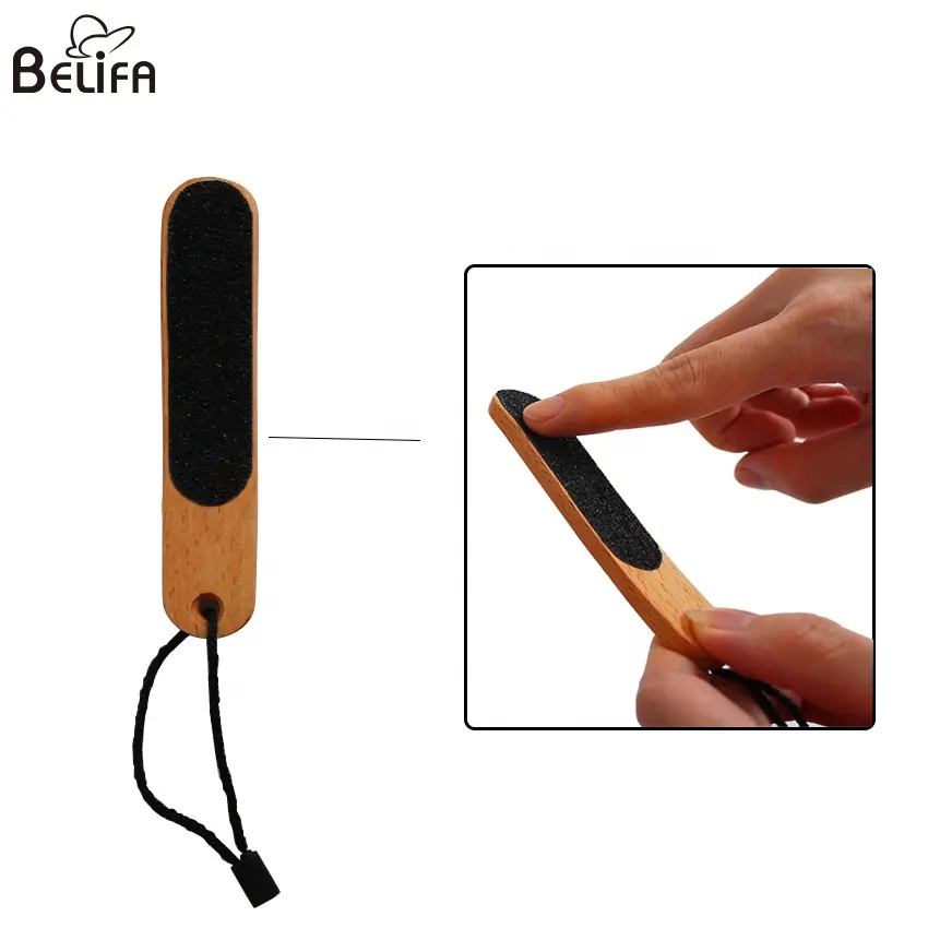 Индивидуальная этикетка Belifa Экологичная деревянная ручка для путешествий карманная скалолазания пилка для пальцев альпинистская кожа Двусторонняя пилка для рук и пальцев