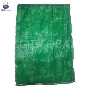 Vente en gros 10kg 25kg chou vert filet sac pp leno tricoté sacs en maille plastique