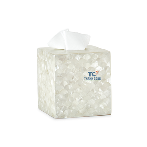 Caja de pañuelos con nácar en la cubierta de cajas de pañuelos de laca de Vietnam - Product Image 4