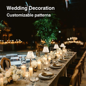 Vàng đồng dẫn Đèn bàn có thể sạc lại với thay thế vải Chụp đèn và E14 Bóng Đèn Pin hoạt động trang trí ánh sáng - Product Image 5