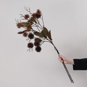 Branche de châtaigne réaliste faite à la main, décoration <span class=keywords><strong>pour</strong></span> la maison et les mariages, fleurs artificielles en plastique respectueuses de l'environnement - Product Image 3