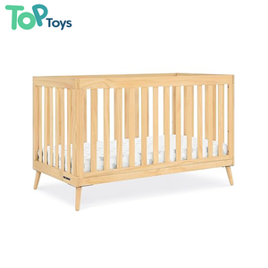 Cuna de bebé de madera maciza respetuosa con el medio ambiente para jardín de infantes, cama individual móvil de descanso para siesta para niños - Product Image 1
