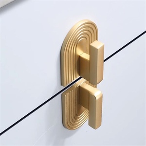 Golden Zinc Alloy Modern Minimalist High-End Light Luxury French Cabinet Door <b>Handle</b> Pair for Wardrobe Dresser <b>Drawer</b> Shoe - Product Image 4