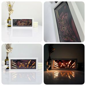 Sculpture en papier 3D d'Halloween <span class=keywords><strong>Freddie</strong></span> <span class=keywords><strong>Kruger</strong></span> avec boîte à lumière LED - Couleur RVB - Entrepôt américain - Product Image 4