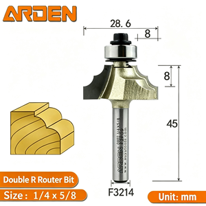 Taiwan Yaden Woodworking Router Bit Double R <b>Edge</b> Forming 0802 Table <b>Edge</b> Trimming Decorative Milling <b>Cutter</b> 1/2 Shank Carbide - Product Image 4
