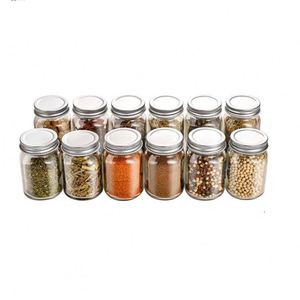 Venta al por Mayor de Frascos de Vidrio Transparente para Almacenamiento de Alimentos, Boca Ancha, 8 oz y 16 oz, con Tapas Metálicas para Regalos - Product Image 5