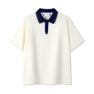 Nueva Camiseta Polo de Verano de 240g con Bloques de Color, Manga Corta, Cuello Polo, para Hombre, Marca Moderna, Holgada, Personalizable con Logotipo, Ropa de Trabajo - Product Image 4