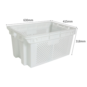 620 có thể gập lại cấp thực phẩm PP giỏ tươi Rau Trái Cây cá lưu trữ di chuyển thùng hộp doanh thu Stackable thu hoạch container - Product Image 2