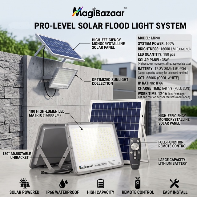 Cheap Price Super Bright SMD LED IP65 Waterproof Aluminum Outdoor Flood Light Integrated Bracket Pole/Wall Mount Solar Light