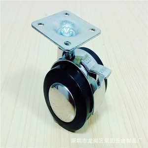 Roulettes pivotantes Jin Aoding 1,5 pouce en alliage de zinc avec frein pour meubles, roues de 40 mm de diamètre, plaque de montage de 38 mm - Product Image 2