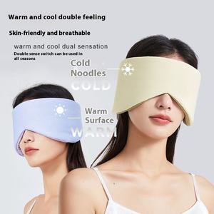 Masque de sommeil en soie glacée, double usage chaud et froid, réglable, pour voyage, pour homme, beauté et bien-être, mignon - Product Image 2