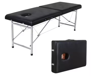 Camilla de Masaje Portátil Ligera de Madera Directo de Fábrica, con Cuero Sintético Moderno y Bolsa Gratis para Hotel, Salón de Belleza Facial - Product Image 1