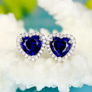 The heart of the ocean sapphire ruby earrings inlaid with colored gems colorful earrings jewelry women
