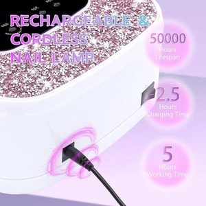 <b>Portable</b> 168W UV LED Nail Dryer with 4 Timer Modes 365/405nm Wavelengths Professional Use for Gel Nails at Home - Product Image 2