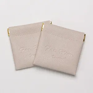 8*8 Pink Squeeze Top Jóias Bolsa Logotipo Personalizado Luxo Jewel Bag Pu Couro Jewel Gift Bag