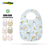 Bavoirs pour nouveau-nés Puresun, 100% coton biologique, bouton, écologiques, antibactériens, motif de Pâques imprimé, bavoirs en mousseline douce pour la salive