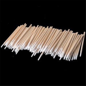 100 bastoncini di cotone a punta con manico in legno per trucco, igiene, uso medico, pulizia orecchie e gioielli - Product Image 4