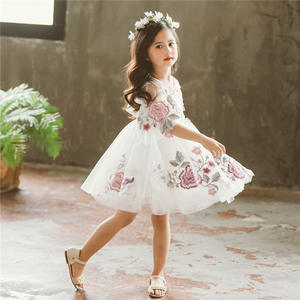 Nouveaux produits : Robe grise à fermeture éclair pour enfant fille, motif brodé Bazin africain, achat direct Chine - Product Image 5