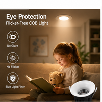 Plafonnier encastré LED moderne en aluminium 7W, orientable, anti-éblouissement, COB, CRI 90, IP20, garantie 5 ans