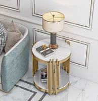 Canapé de luxe nordique, table d'appoint de salon en bois rond pour chambre à coucher