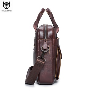 Maletín de cuero para hombre marca BULLCAPTIAN, multifuncional, de gran capacidad, bandolera, de piel de vacuno de primera capa, para portátil. - Product Image 6