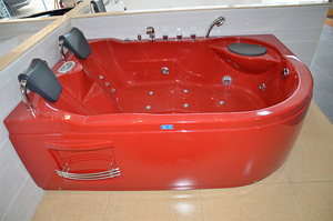 Bañera de hidromasaje con reposacabezas, asiento de baño de acrílico rojo, foshan - Product Image 6