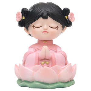 Figuras de resina inspiradas en el budismo, 4 piezas, decoración de escritorio Feng Shui para oficina y regalo de Año Nuevo Chino - Product Image 4