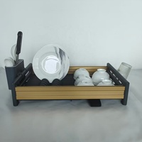 Égouttoir à vaisselle à 1, 2 ou 3 niveaux pour comptoir de cuisine, égouttoir à vaisselle en aluminium avec planche d'égouttage