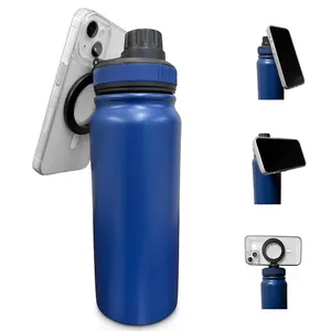 Stainless Steel Magsafe Drink water Bottle 16 24 32 Magnetic Cell Phone Holder Bottle Bottle With Magnet Phone Mount Stand