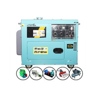 Groupe électrogène diesel silencieux DG9500LN 7,5 kW 7500 W à faible bruit avec capot, monophasé, démarrage électrique, ATS, portable