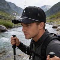 Casquette de baseball imperméable perforée avec logo personnalisé, séchage rapide, respirante, pour sports de plein air, ajustable pour la randonnée et la pêche