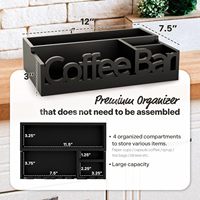 Boîte de station de café en bois personnalisée panier de rangement de support de dosettes de café en bois noir pour comptoir