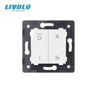 Livolo – Contrôleur mural mécanique double lumière et ventilateur, type US, haute durabilité, pour systèmes de ventilation de ventilateurs de plafond commerciaux et hôteliers