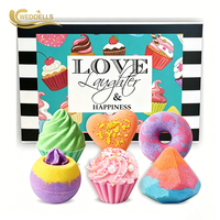 Bombes de bain bio Donut Macaron Cupcake Gâteau pour enfants, véganes, de luxe, naturelles, avec surprise arc-en-ciel et bulles