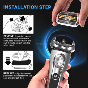Cabezal de Repuesto para Afeitadora Eléctrica Facial y Corporal 94M, Compatible con <span class=keywords><strong>Braun</strong></span> <span class=keywords><strong>Serie</strong></span> <span class=keywords><strong>9</strong></span>, Plateado, Recargable por USB, IPX6 - Product Image 3